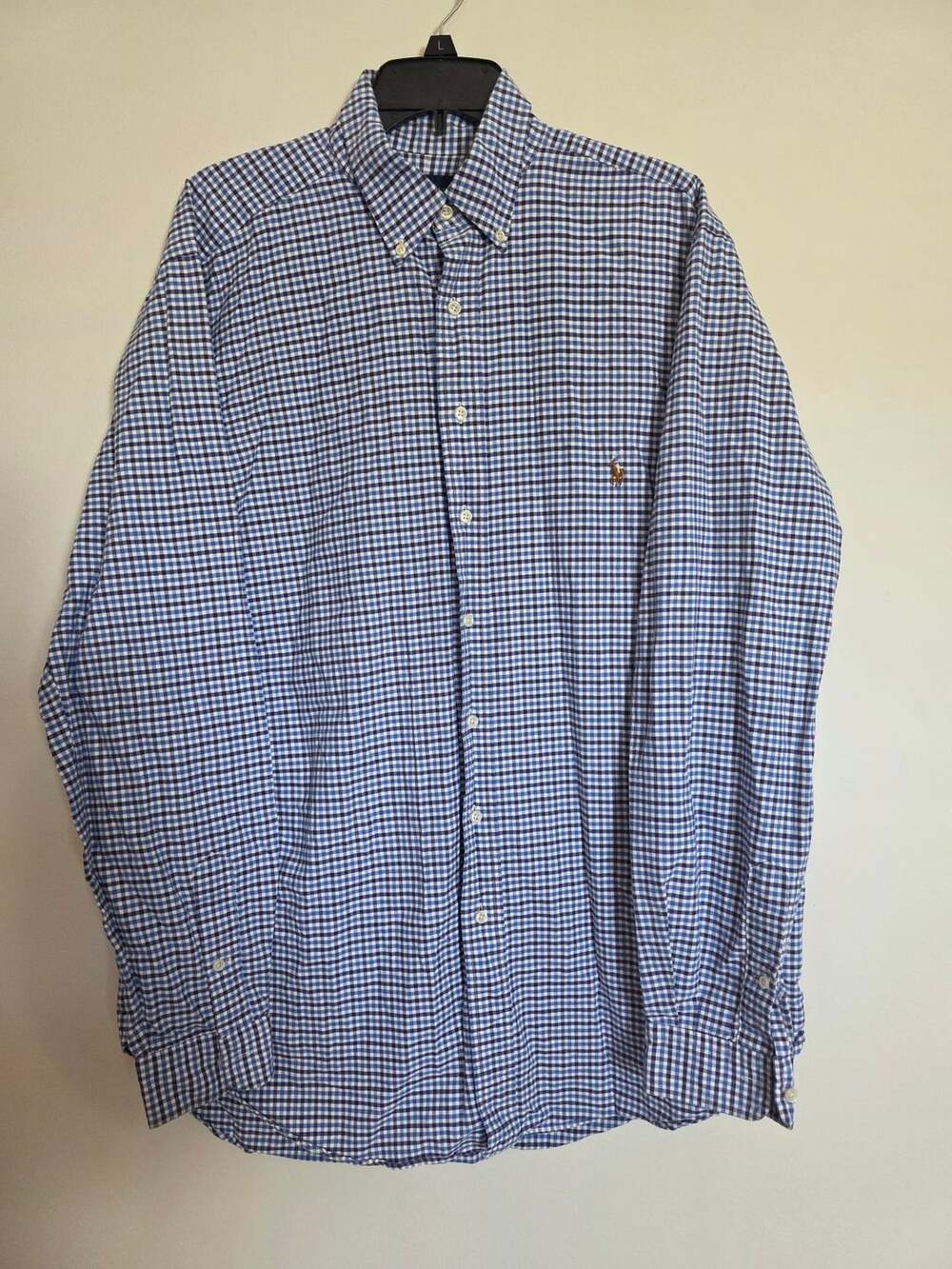 Polo Ralph Lauren Classic Fit Long Sleeve Gingham Button Down Shirt LT/Long Blue